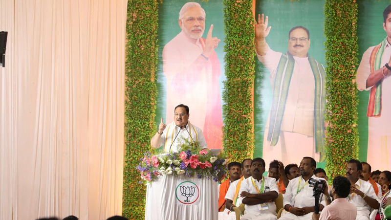 BJP National President addresses the Booth Presidents of the Shivagangai Parliamentary Constituency in Tamil Nadu